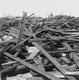 USA: The 1900 Galveston Hurricane. 'Galveston Disaster, Texas: body in the ruins on wharf', 1900